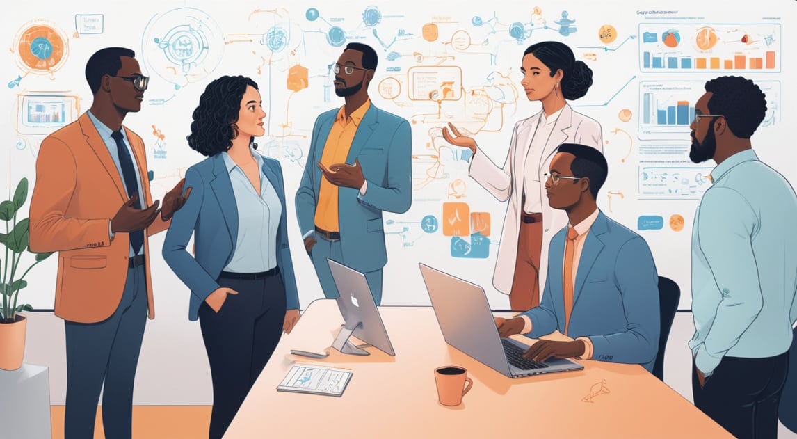 AlbedoBase_XL_An_illustration_featuring_4_diverse_professional_1